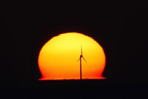 オトンルイ風力発電所と夕陽